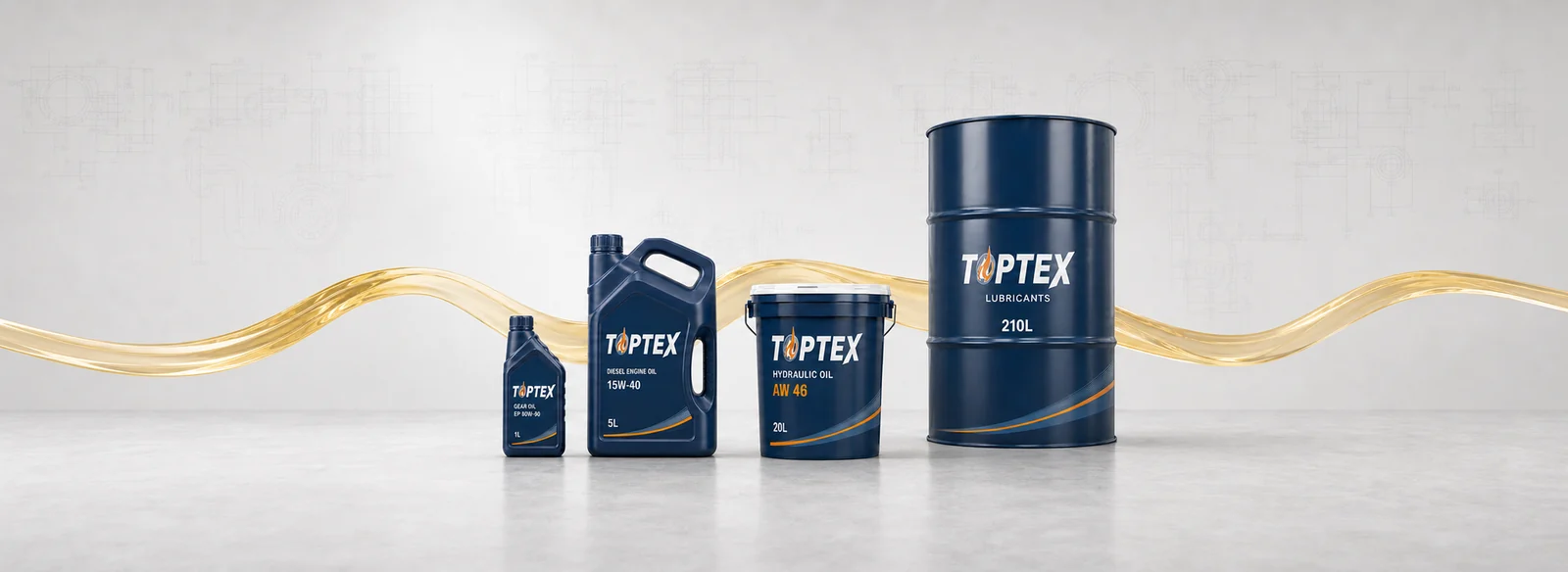 TOPTEX lubricant products in multiple pack sizes